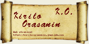 Kirilo Orašanin vizit kartica